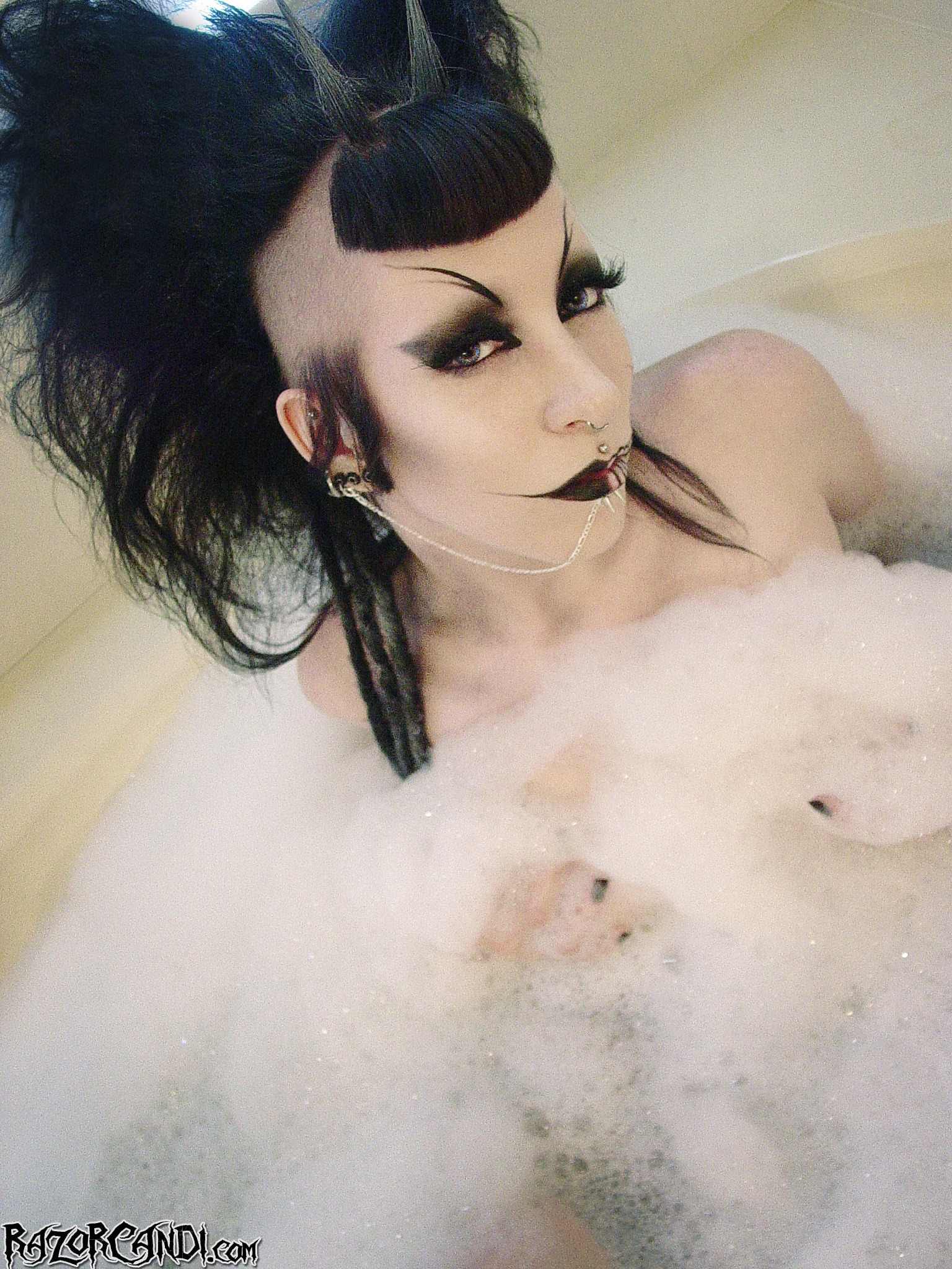 Razor Candi 'Classic Gothic Deathrock Beauty in Bubble Bath' starring Razor Candi (Photo 7)