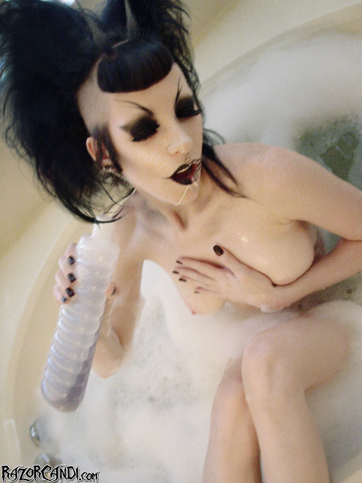 Razor Candi 'Classic Gothic Deathrock Beauty in Bubble Bath' starring Razor Candi (Photo 8)