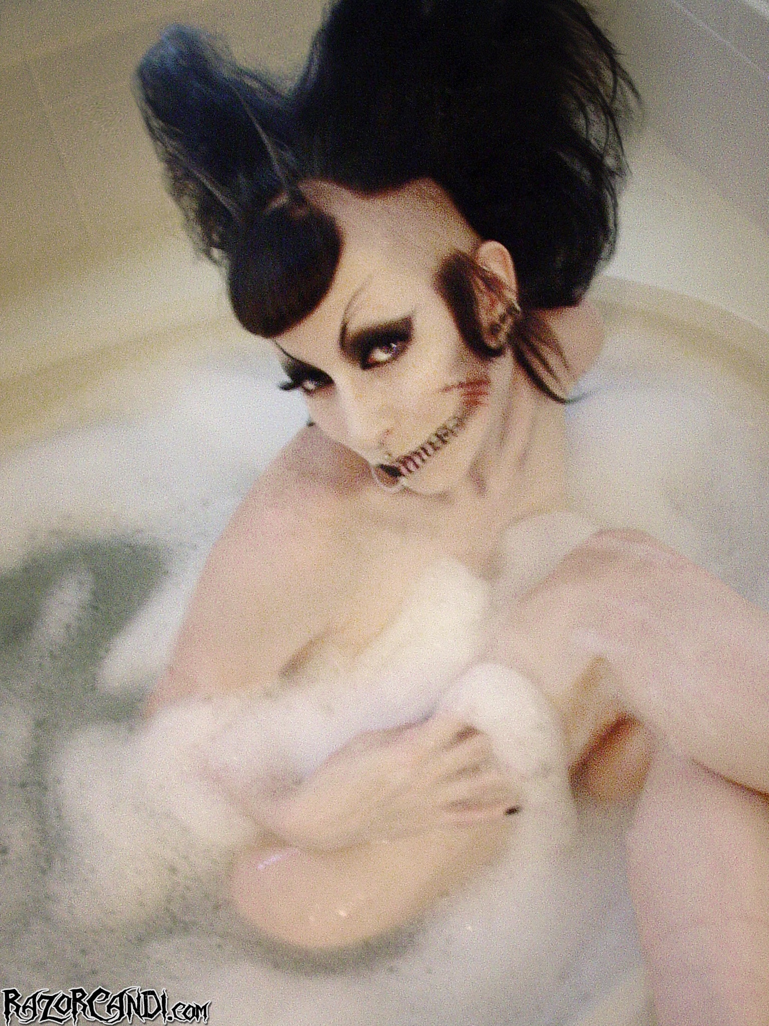 Razor Candi 'Classic Gothic Deathrock Beauty in Bubble Bath' starring Razor Candi (Photo 11)